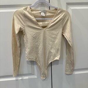 Dress Forum Beige Long Sleeve Bodysuit